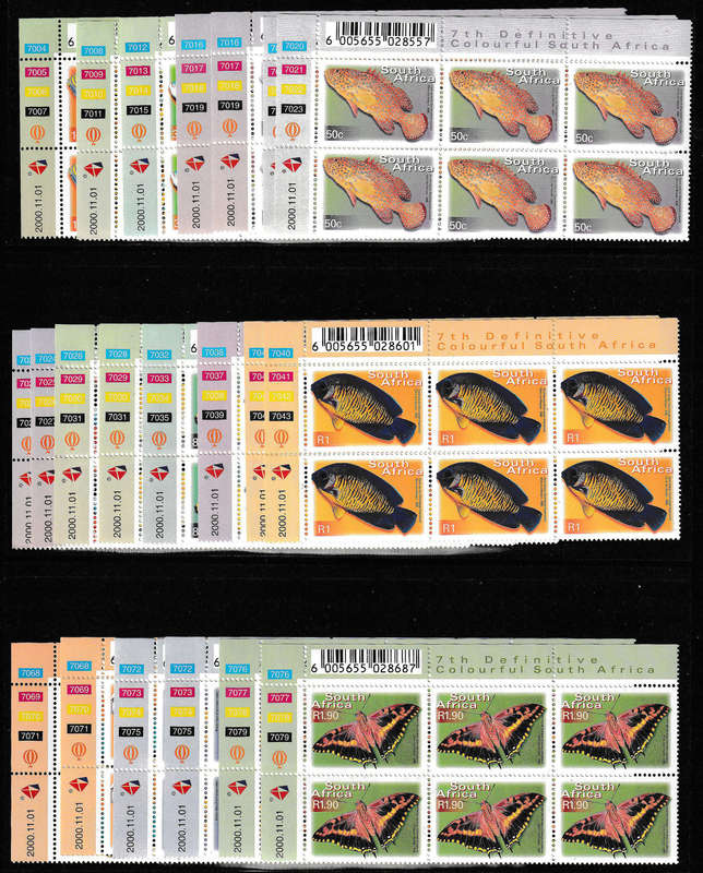 RSA 2000 7th DEFINNITIVE 10c-R12.60 ACCUMULATION IN CONTROLS WITH VARIOUS DUPLICATION. VERY FINE MNH