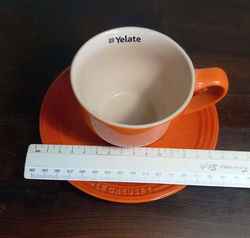 LA CREUSET COFFEE CUP AND SAUCER