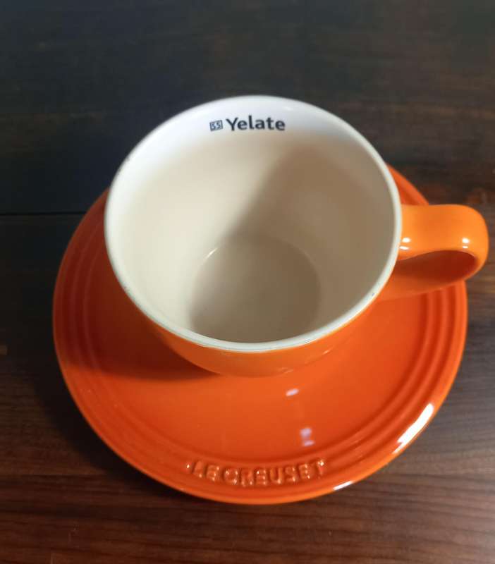 LA CREUSET COFFEE CUP AND SAUCER