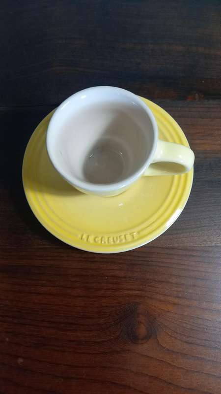 LE CREUSET ESPRESSO CUP AND SAURCER