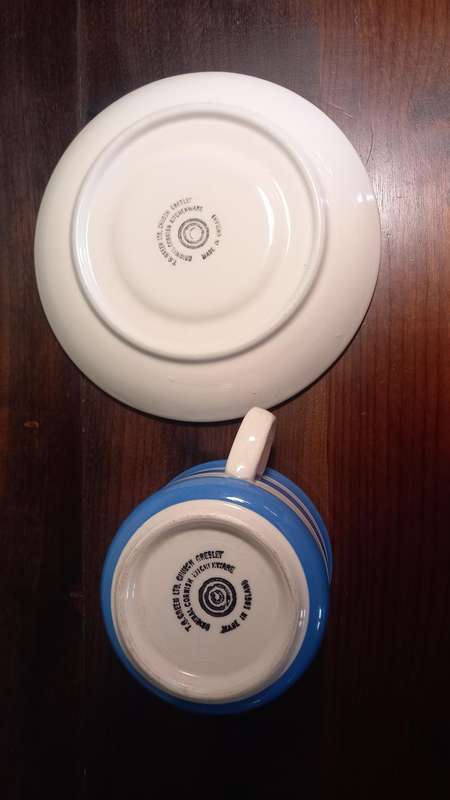 CORNISHWARE - KITCHEN WARE TEA CUP AND SAUCER