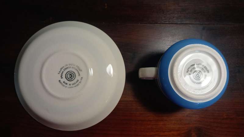 CORNISHWARE - KITCHEN WARE TEA CUP AND SAUCER