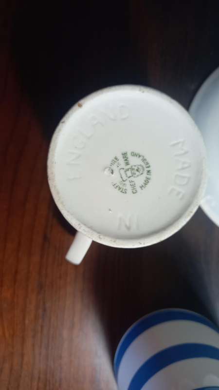 2 X STAFFORDSHIRE CHEF WARE CUPS AND SAUCERS MADE IN ENGLAND