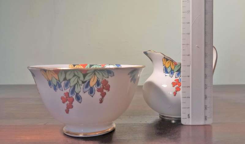 NEW CHELSEA STAFFS 5 cups, 5 Saucers, Sugar bowl, Creamer 1930-1945