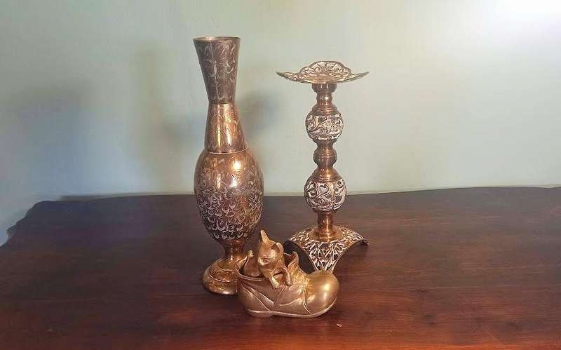 3 X VINTAGE BRONZE/BRASS DECORATIVE PIECES