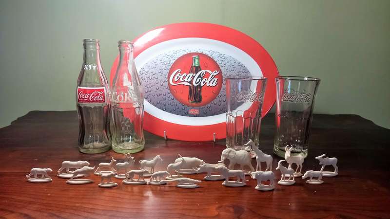 VINTAGE VERY RARE 1961 COCA-COLA AFRICAN ANIMAL SERIES~COMPLETE SET PLUS OTHER COKE COLLECTABLES