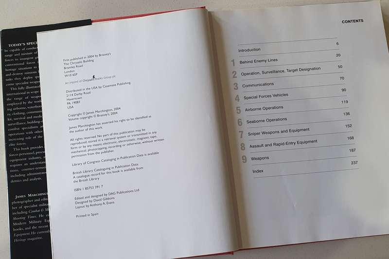 SPECIAL FORCES Weapons and equipment - by James Marchington (hard cover) as per photo.