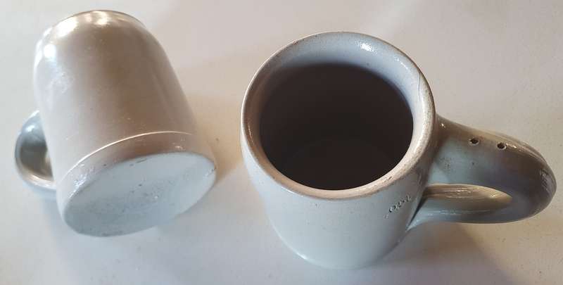 2x 500ml Stone ware Beer mugs as per photo