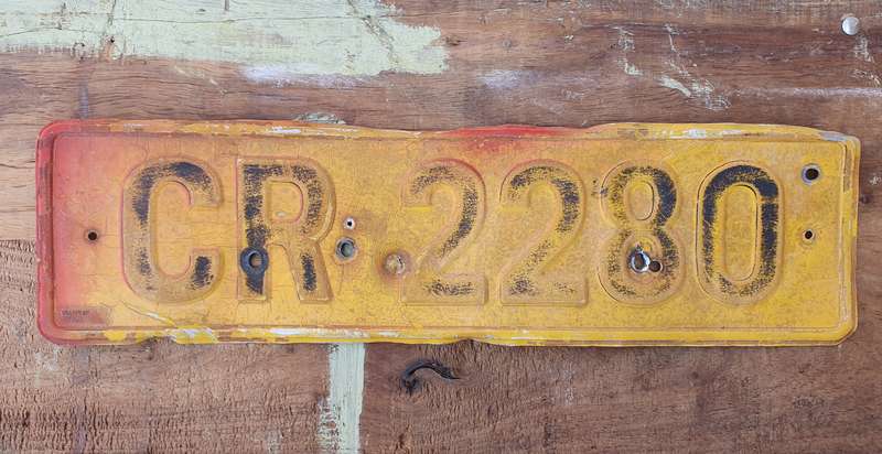 Vintage metal CR - district number plate as per photos