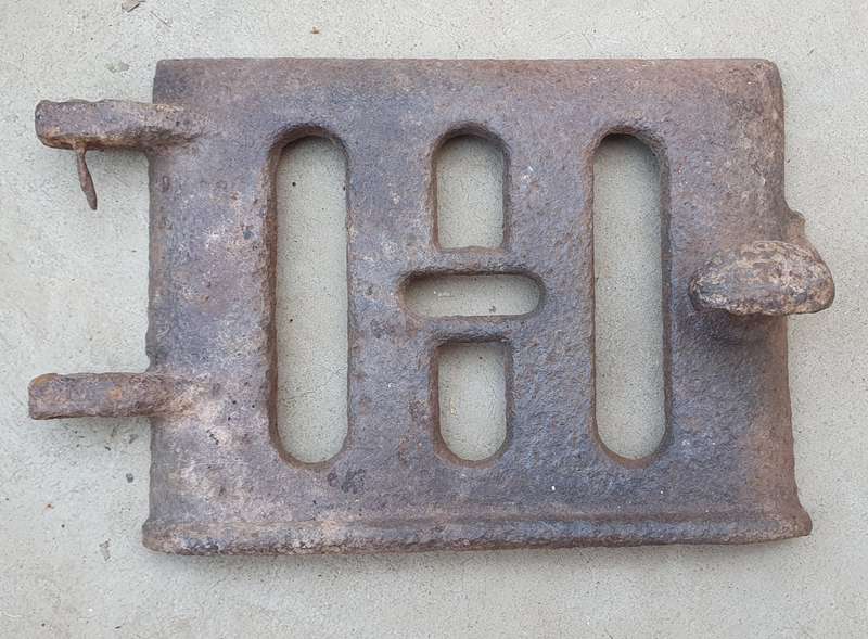 Vintage cast iron oven door as per photo