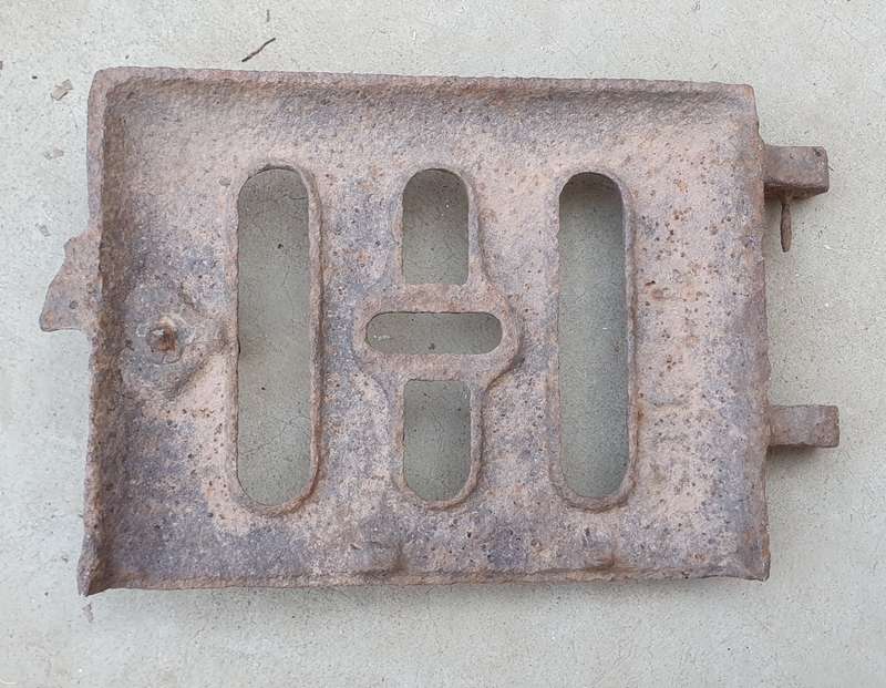 Vintage cast iron oven door as per photo