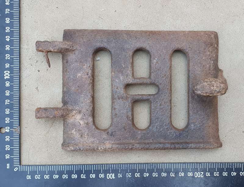Vintage cast iron oven door as per photo