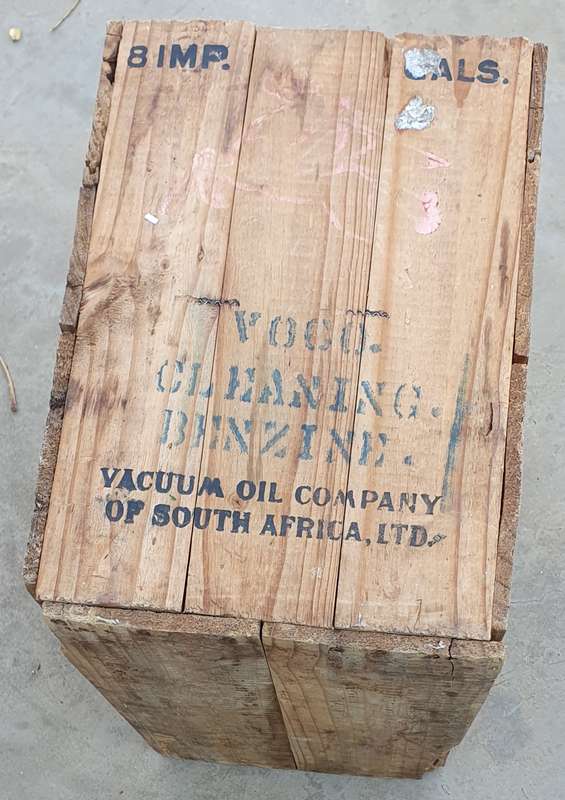 Vintage wooden MOBIL oil crate as per photos