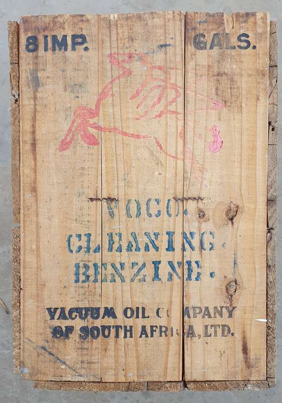 Vintage wooden MOBIL oil crate as per photos