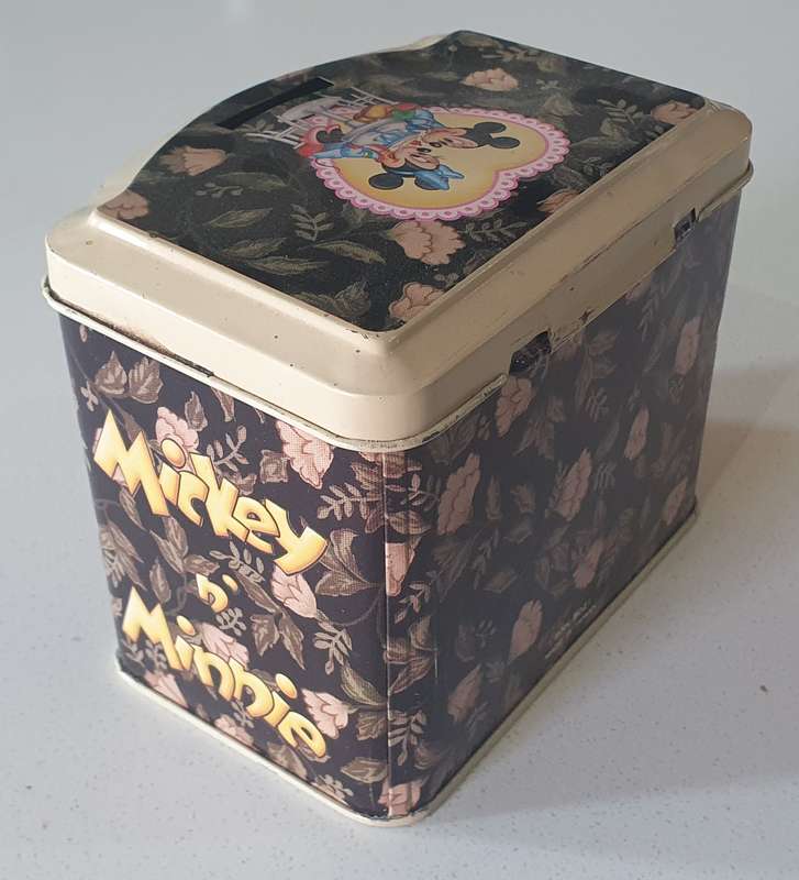 Mickey and Minnie mouse savings tin as per photos