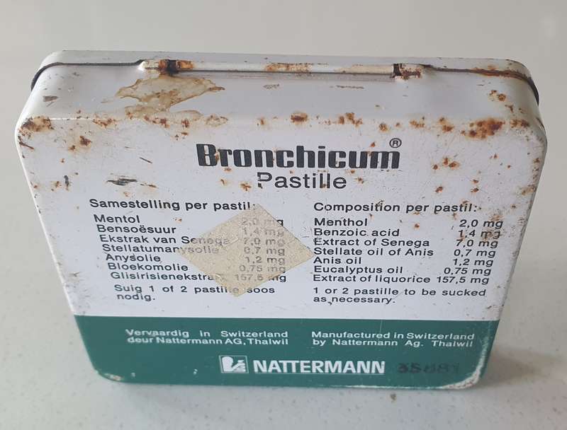 Bronchicum tin as per photos
