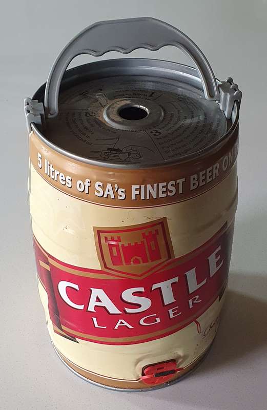 Large 5 liter CASTLE LAGER tin as per photos