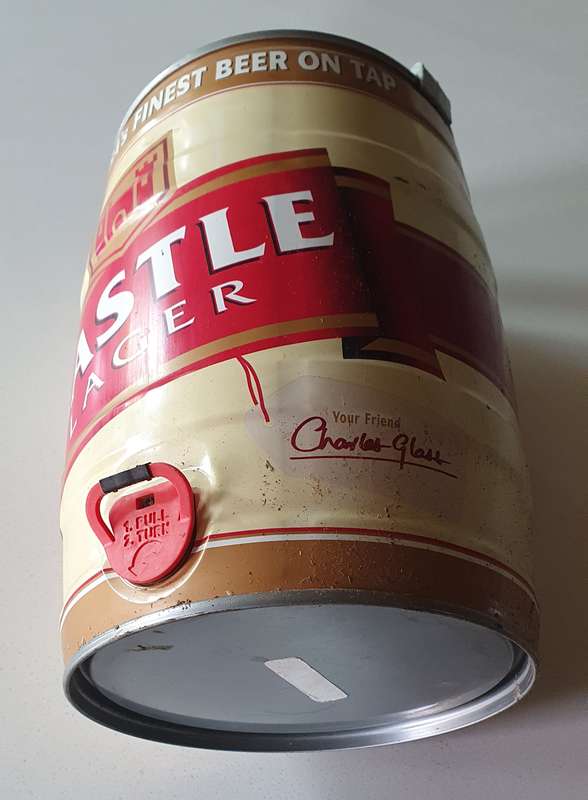 Large 5 liter CASTLE LAGER tin as per photos