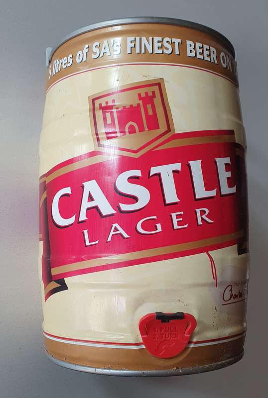 Large 5 liter CASTLE LAGER tin as per photos