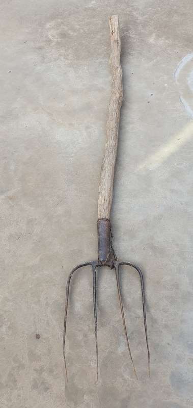 Vintage pitchfork with lots of character for decor - as per photo