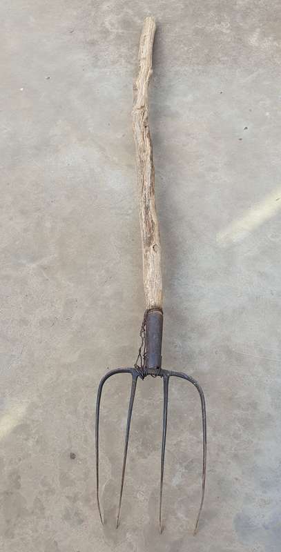 Vintage pitchfork with lots of character for decor - as per photo