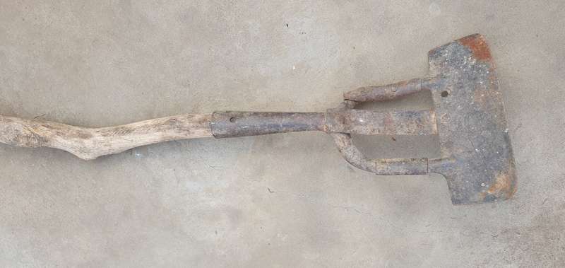 Vintage garden hoe with lots of character for decor - as per photo