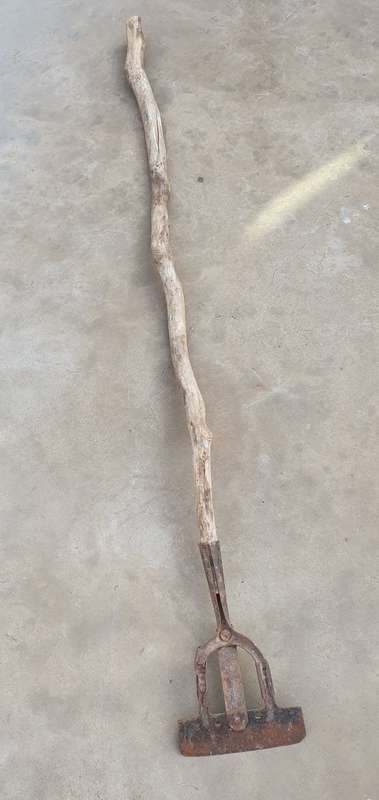 Vintage garden hoe with lots of character for decor - as per photo