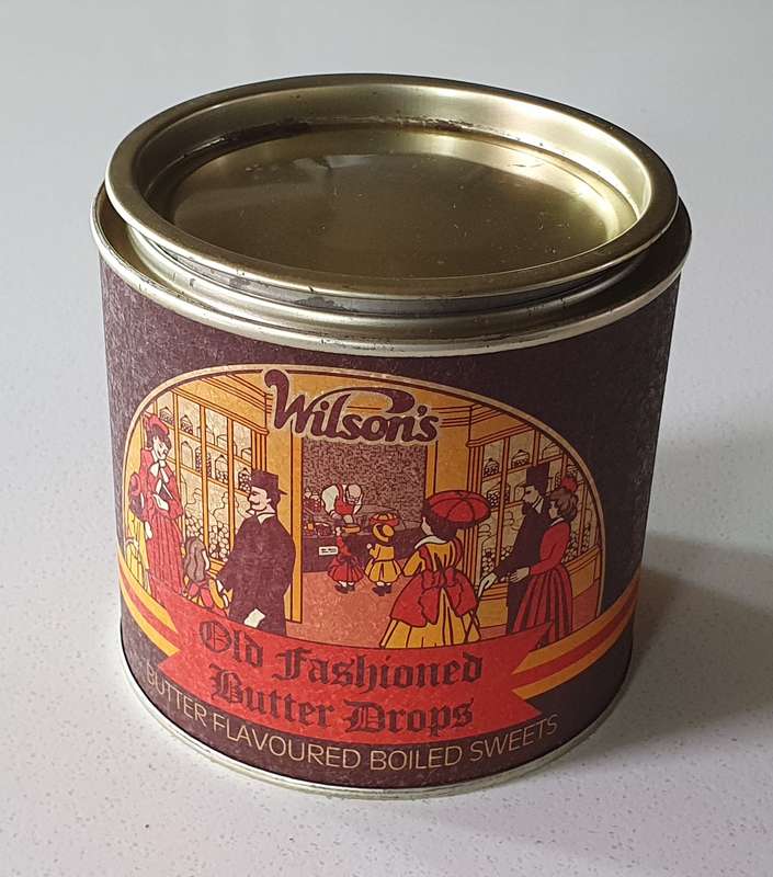 Wilsons old fashioned butter drops tin as per photos