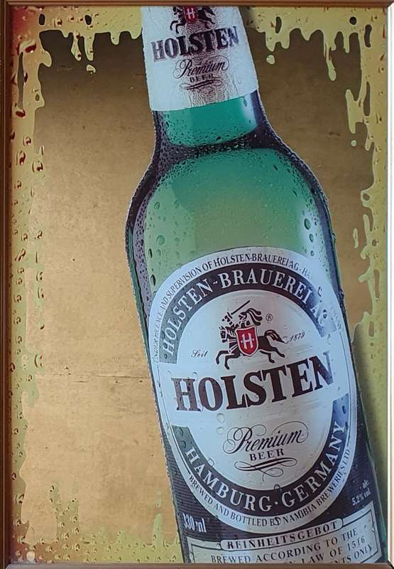 Unframed HOLSTEN bar mirror as per photo