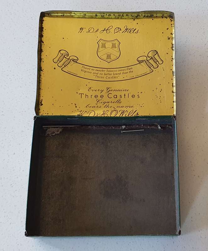Vintage The Three Castles tobacco cigarette tin as per photos