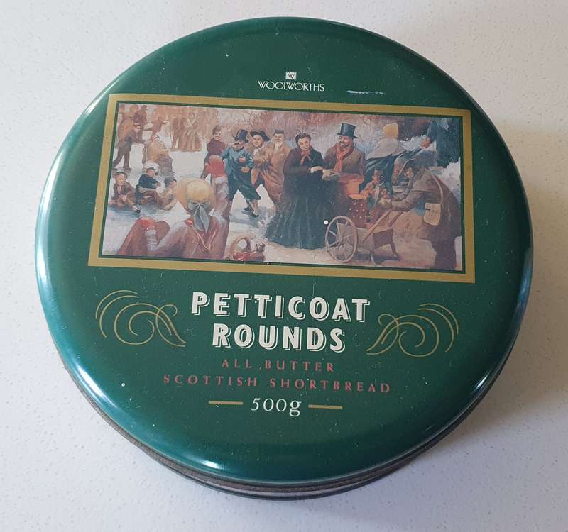 Woolworths PETTICOAT ROUNDS tin as per photos