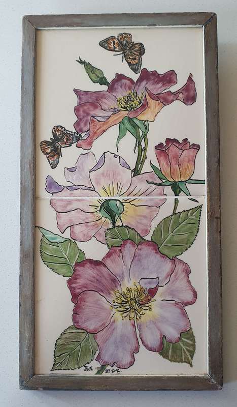 2 Hand painted tiles as per photos
