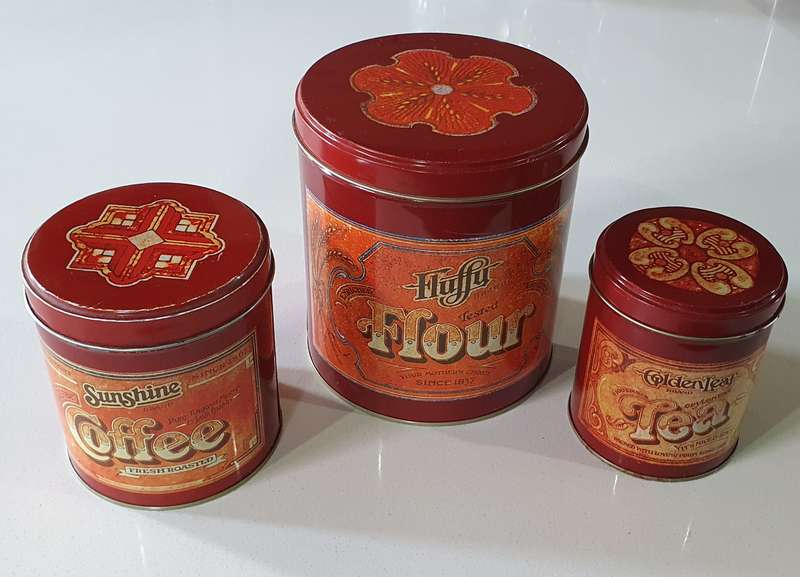 Flour, Coffee & Tea tin as per photos