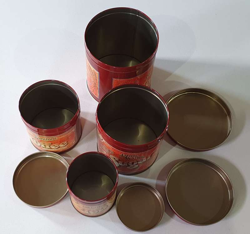 Flour, Sugar, Coffee & Tea tin as per photos