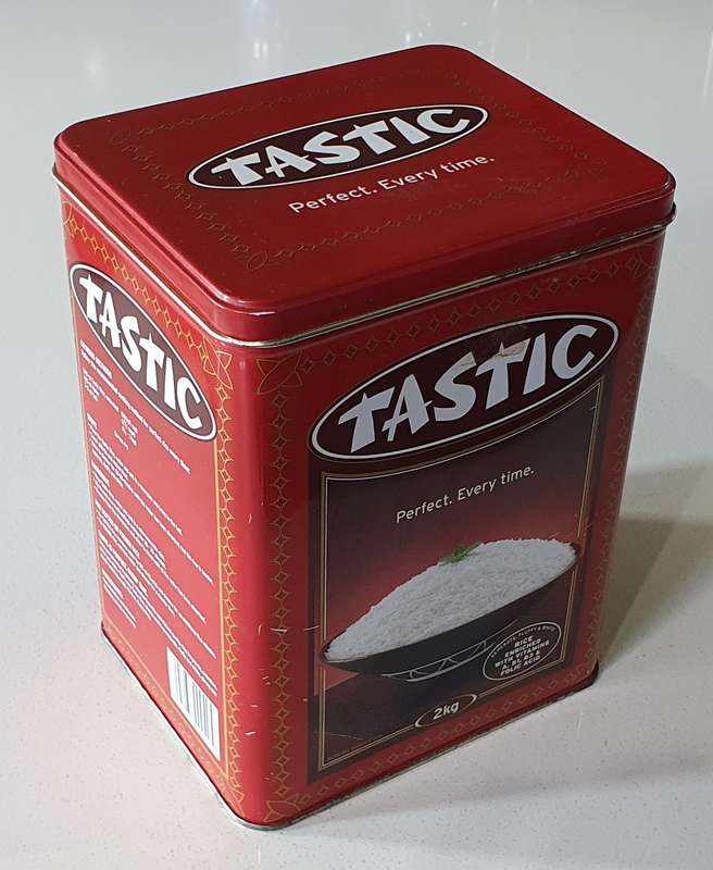 TASTIC rice tin as per photos