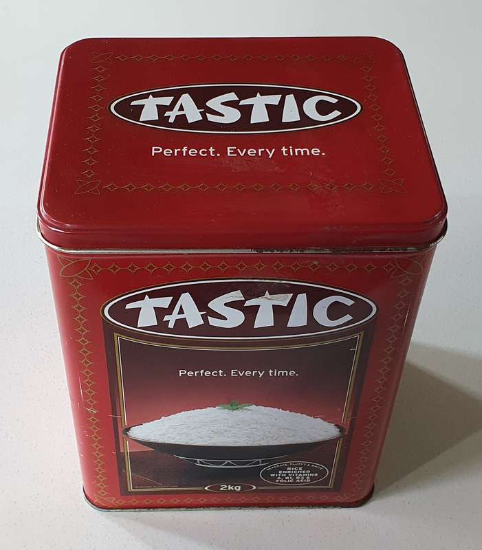 TASTIC rice tin as per photos