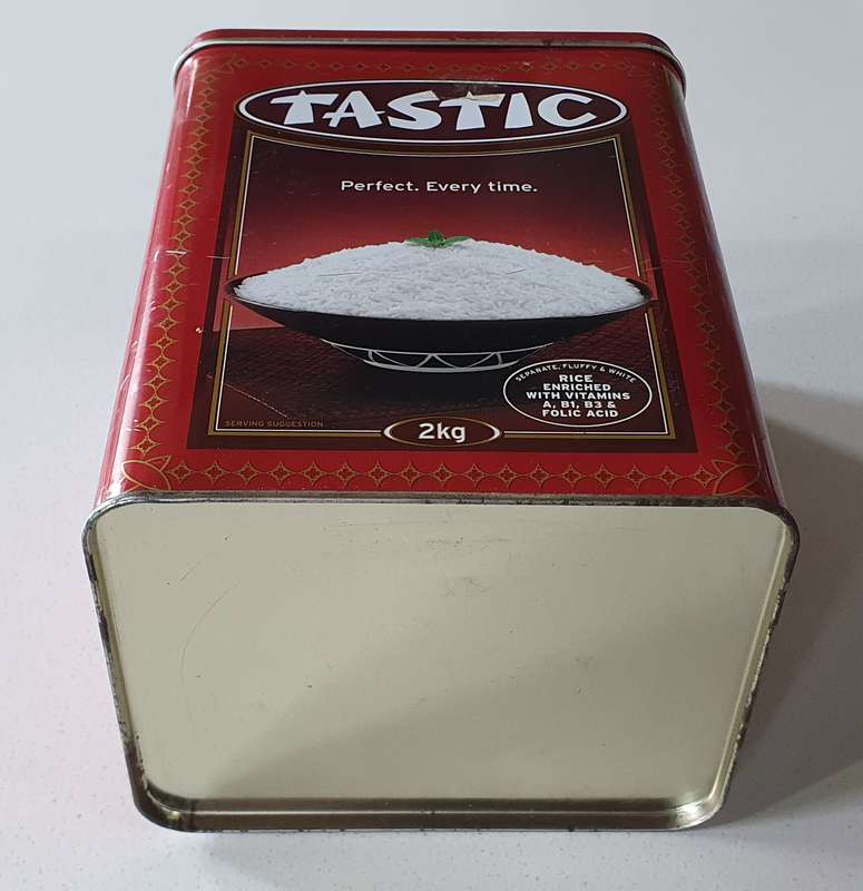 TASTIC rice tin as per photos