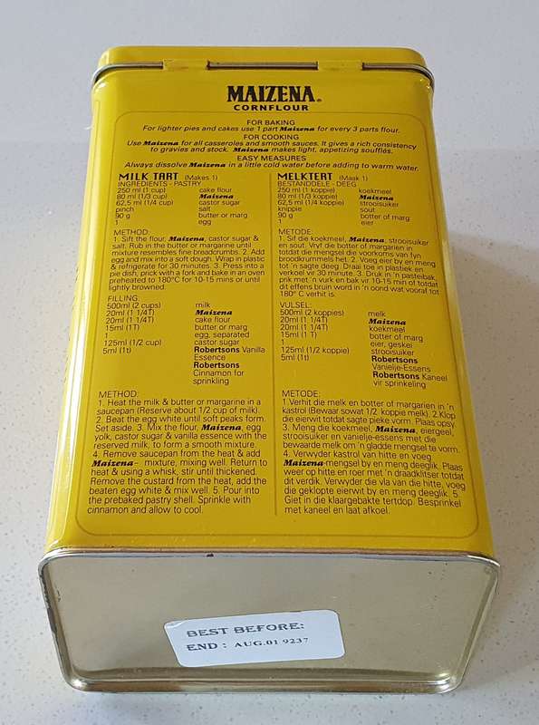 MAIZENA cornflour tin as per photos