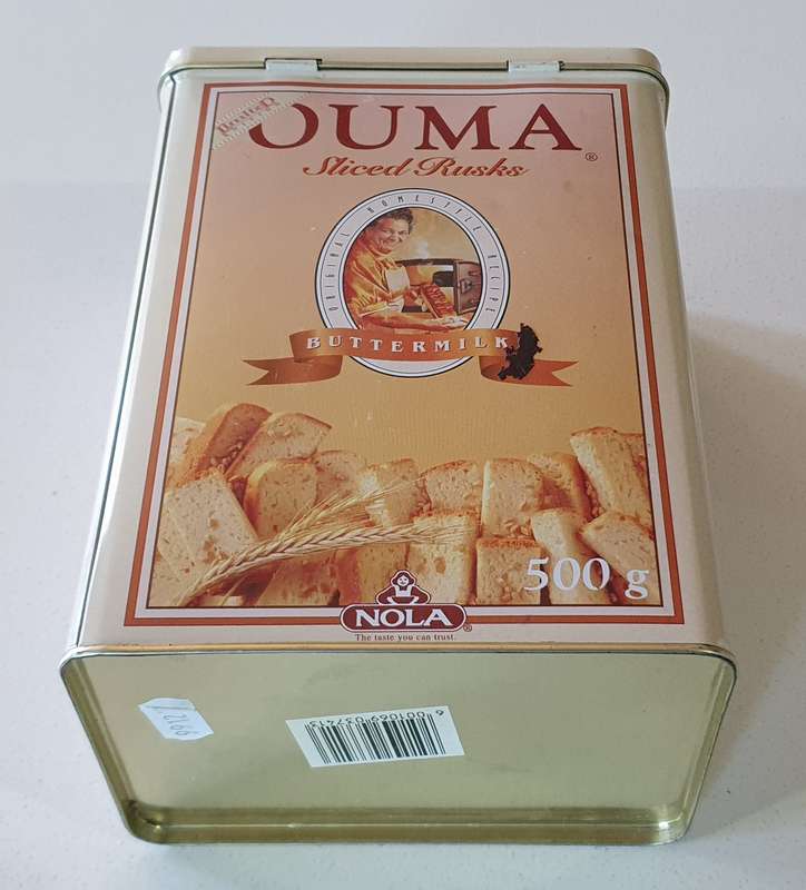 OUMA RUSKS tin as per photos