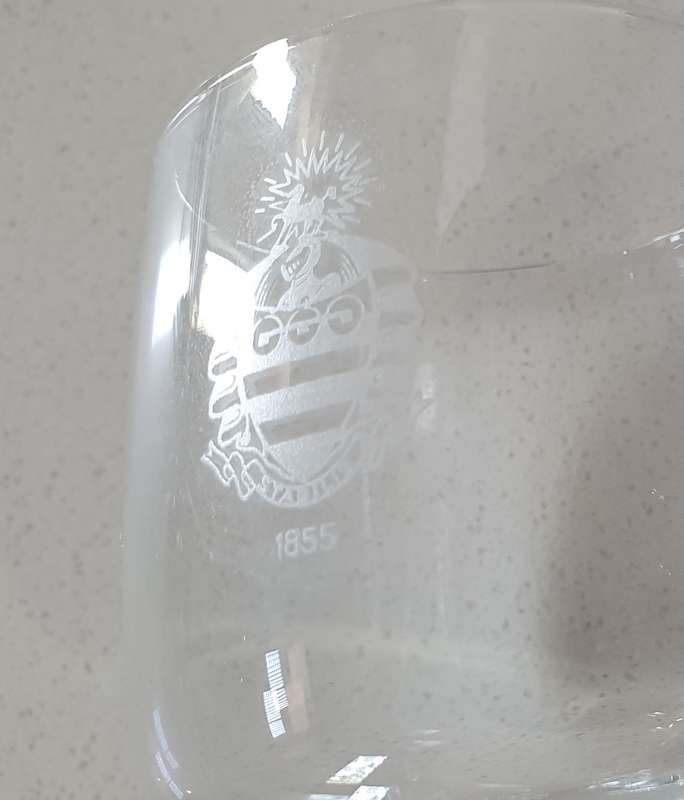 6x GREY COLLEGE wine glasses as per photos