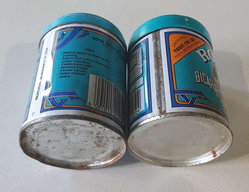 2x ROYAL BICARBONATE OF SODA tins as per photos