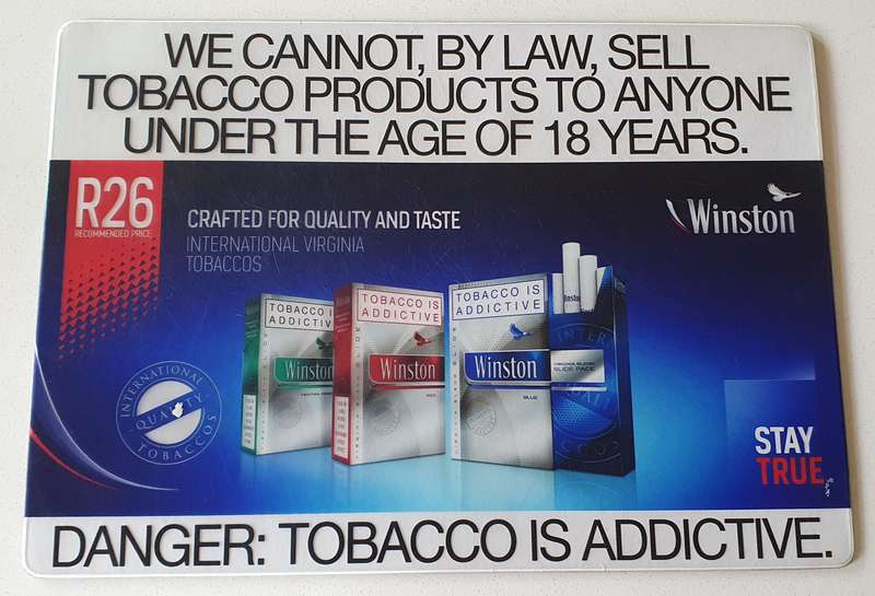 Winston tobacco counter pad as per photos