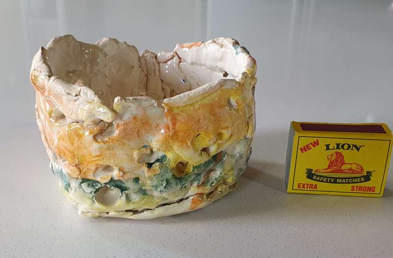 Glazed funky art pottery/clay item by Liza-Ann as per photos
