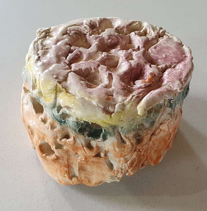 Glazed funky art pottery/clay item by Liza-Ann as per photos