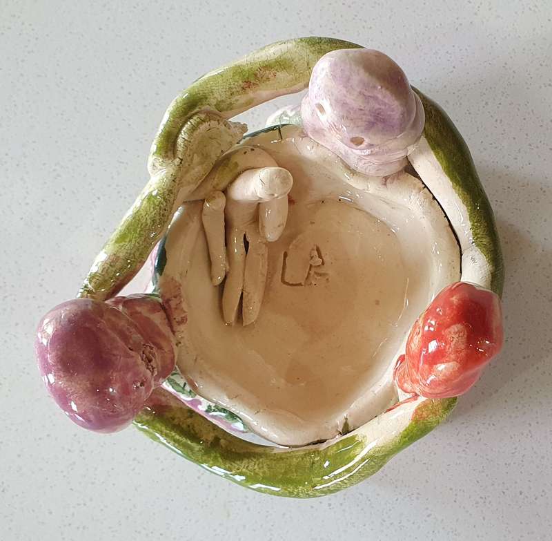 Glazed funky art pottery/clay item by Liza-Ann as per photos