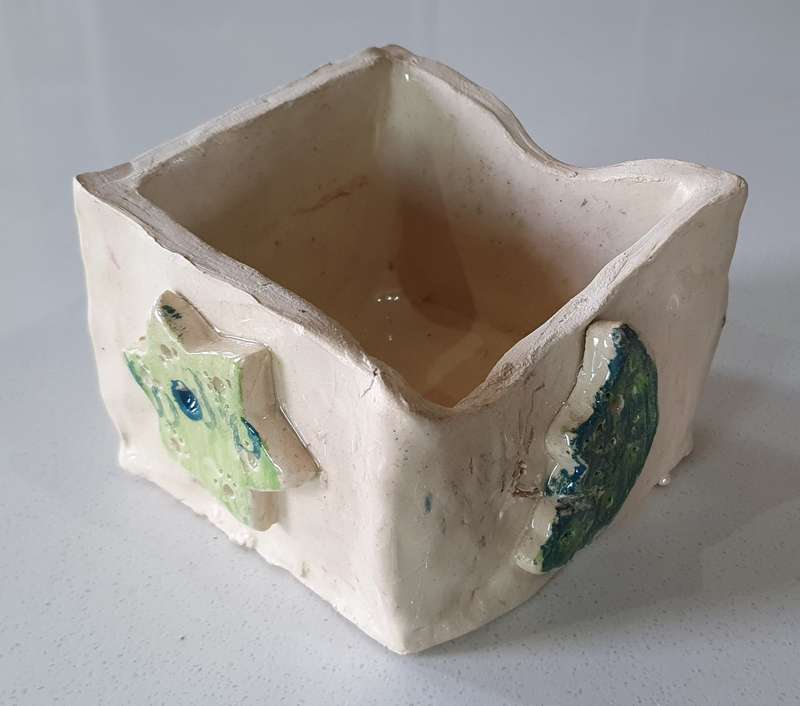 Glazed funky art pottery/clay item by Liza-Ann as per photos