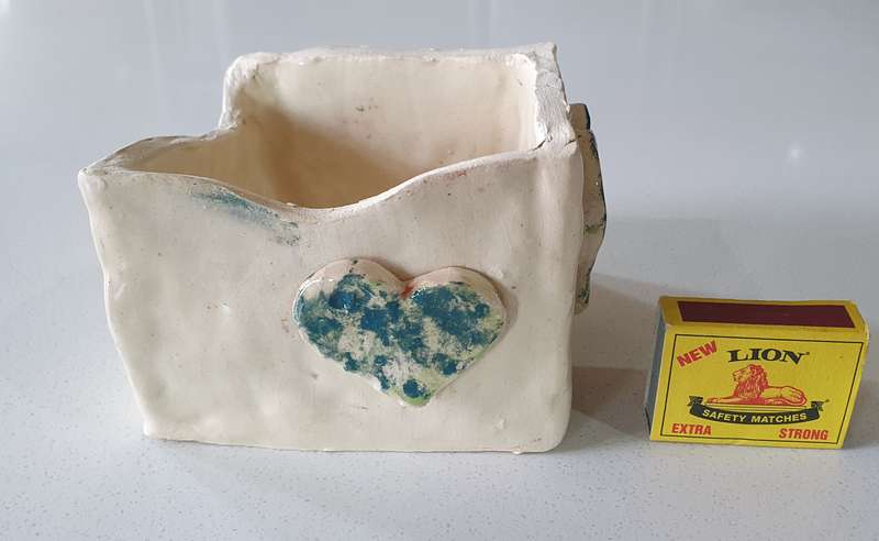 Glazed funky art pottery/clay item by Liza-Ann as per photos