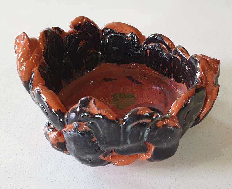 Glazed funky art pottery/clay item by Liza-Ann as per photos