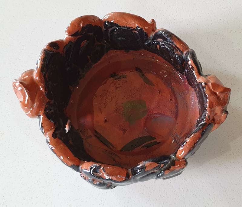 Glazed funky art pottery/clay item by Liza-Ann as per photos
