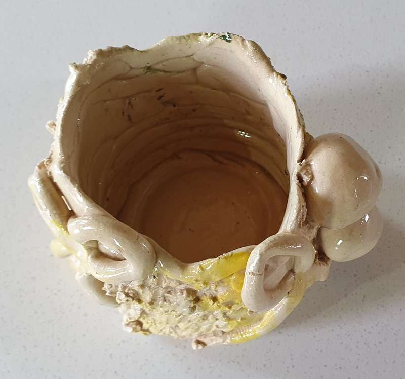 Glazed funky art pottery/clay item by Liza-Ann as per photos